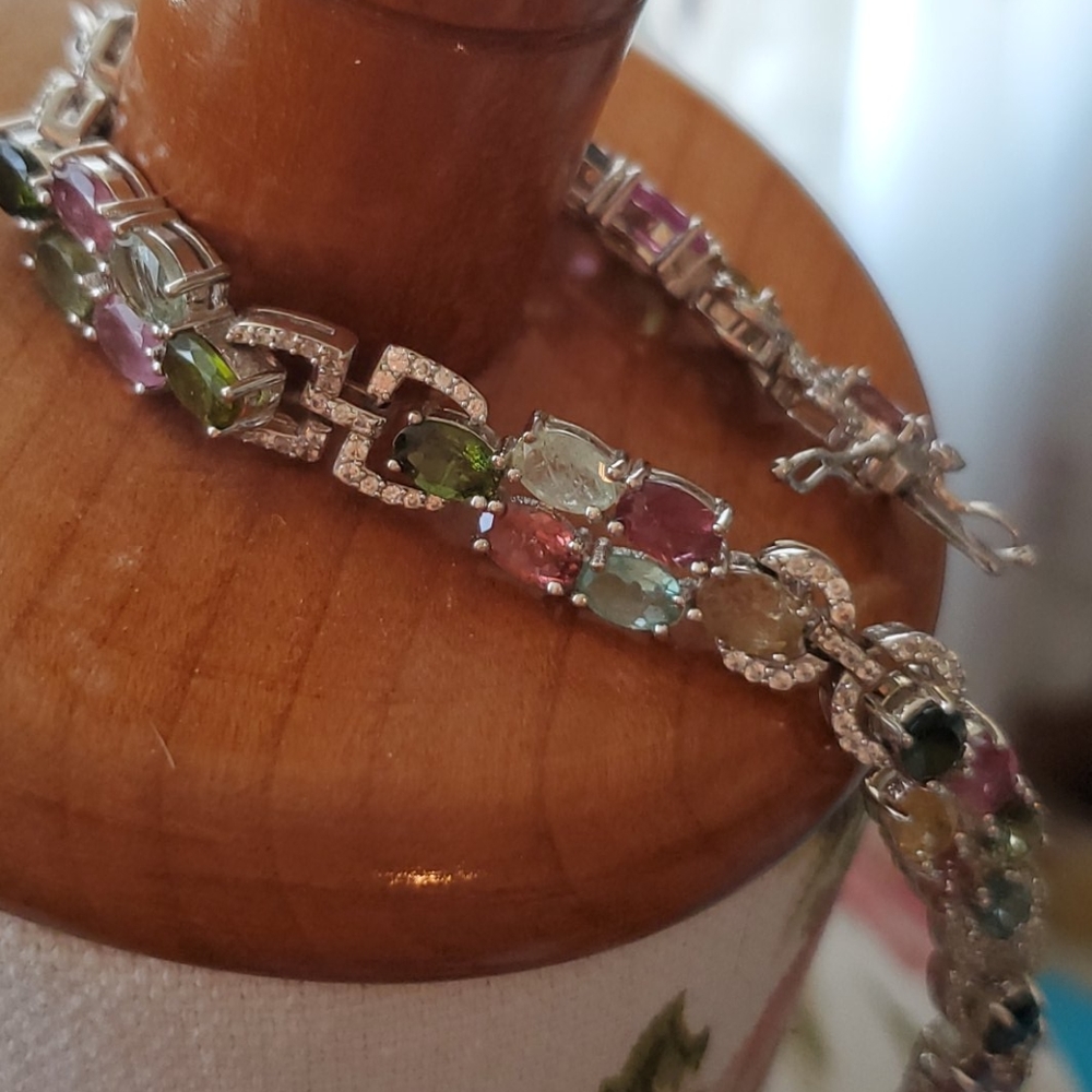 Tourmaline multi color 20ctw bracelet